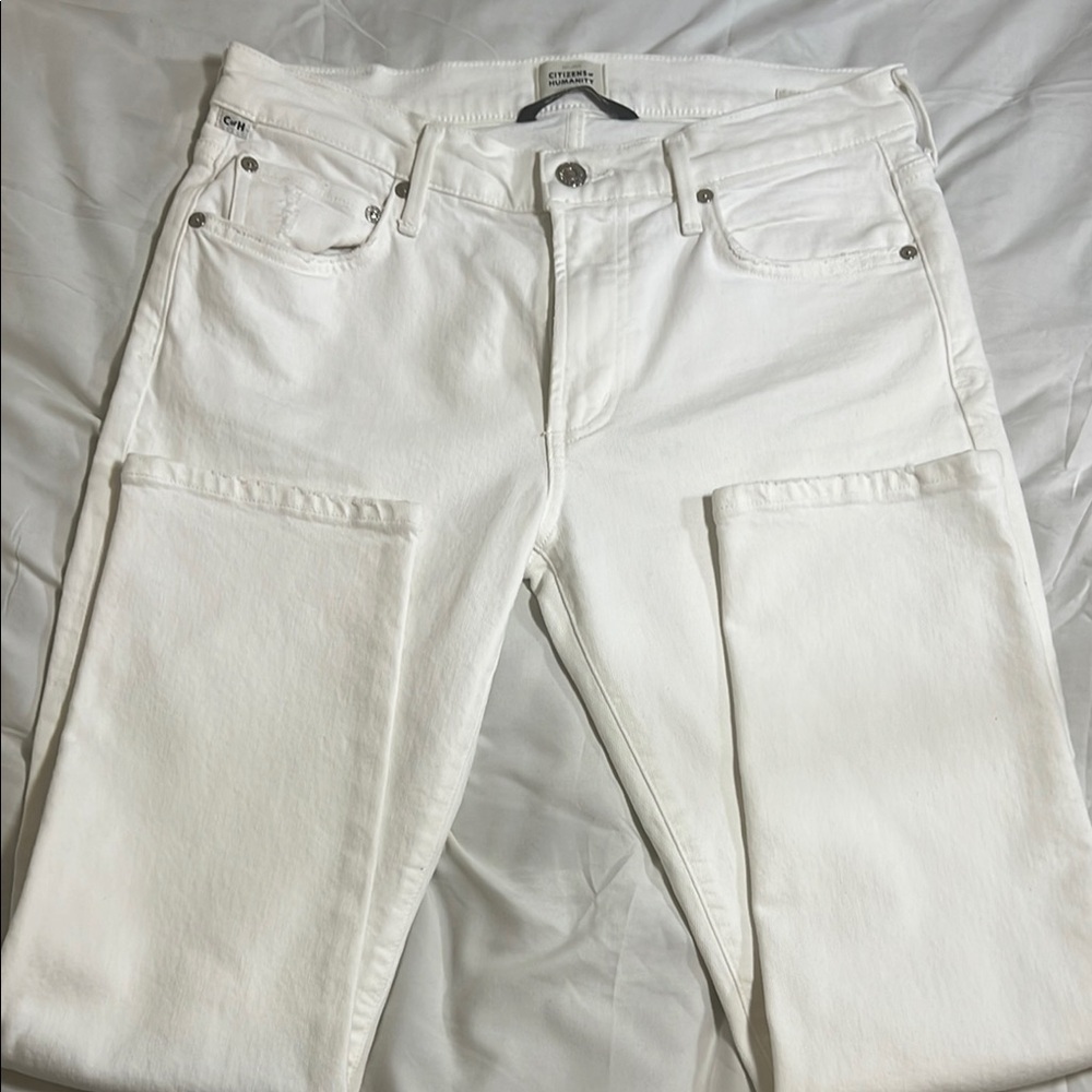 Citizens Of Humanity Ella Mid-Rise Slim Crop 
White Jeans size 28